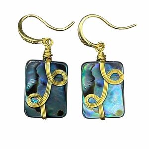 Handmade Abalone Shell Scroll Earrings